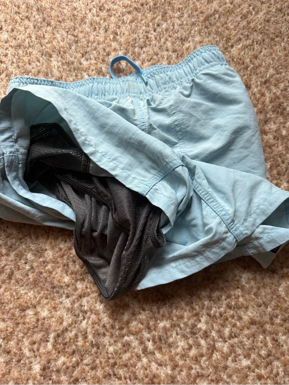Patagonia Light Blue swim Shorts with liner youth size large